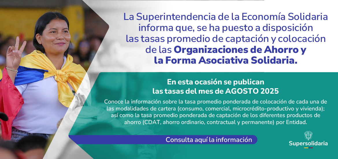 Banner tasas de interés delegatura asociativa agosto 2025.