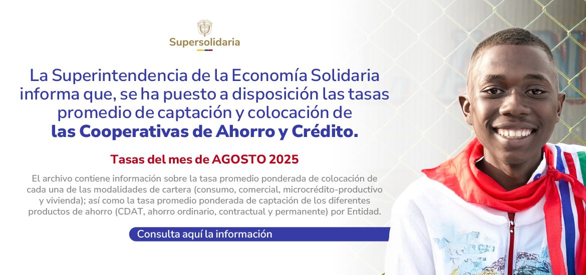 Banner tasas de interés delegatura financiera agosto 2025.