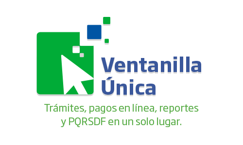 logo ventanilla única en azul y verde