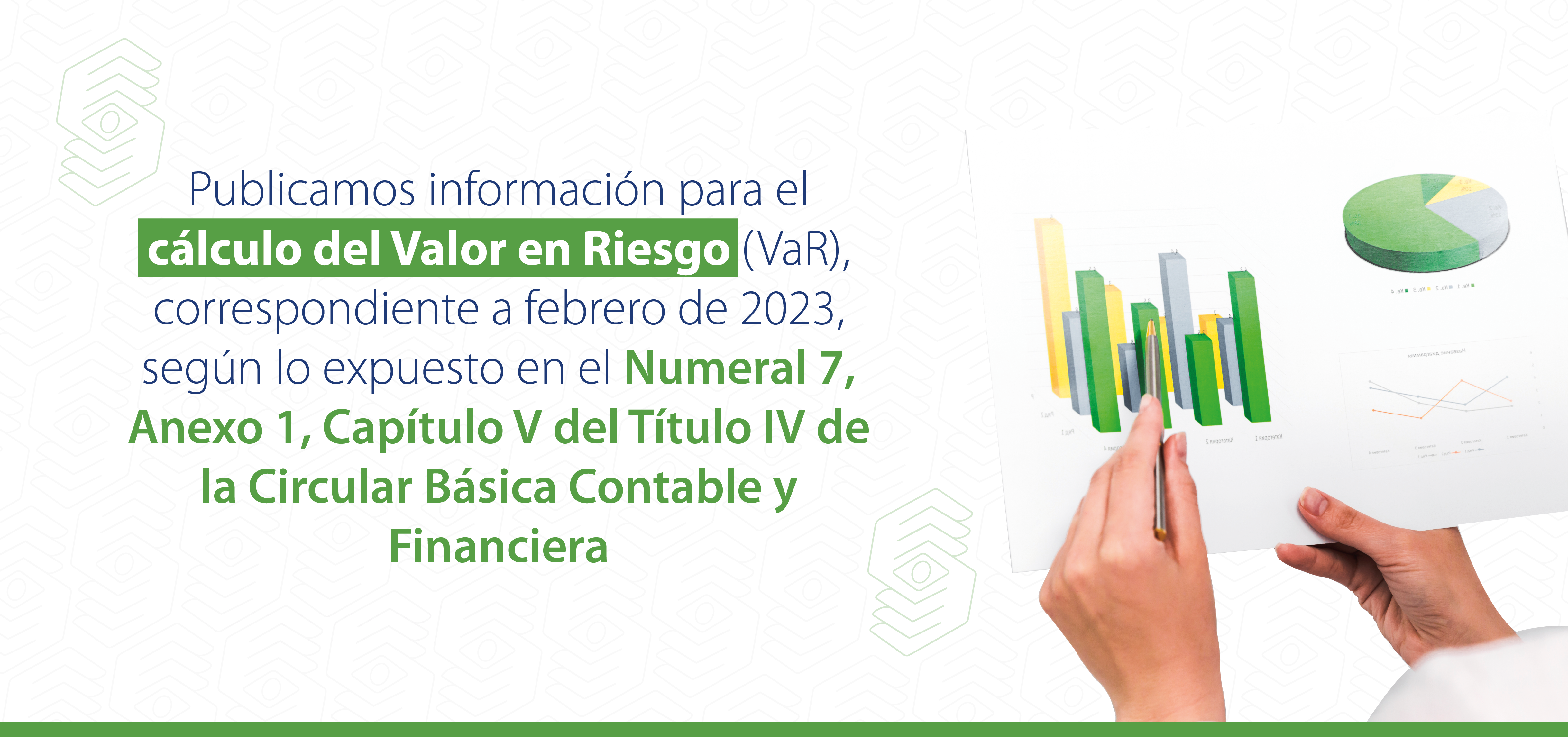 Imagen a manera de banner en el que se informa el Valor en Riesgo para el mes de febrero de 2023