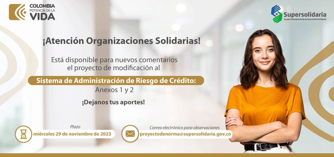 Para comentarios nuevo proyecto de modificación al Sistema de Administración de Riesgo de Crédito