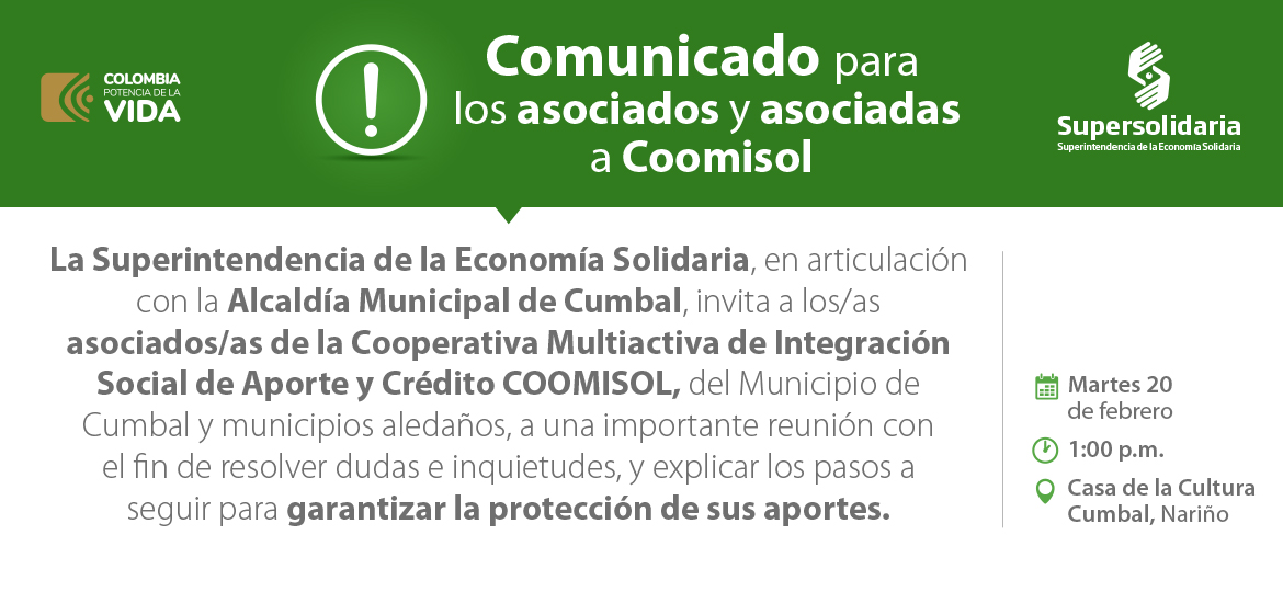 ¡Atención asociados y asociadas de COOMISOL! ¡Atención asociados y asociadas de COOMISOL!
