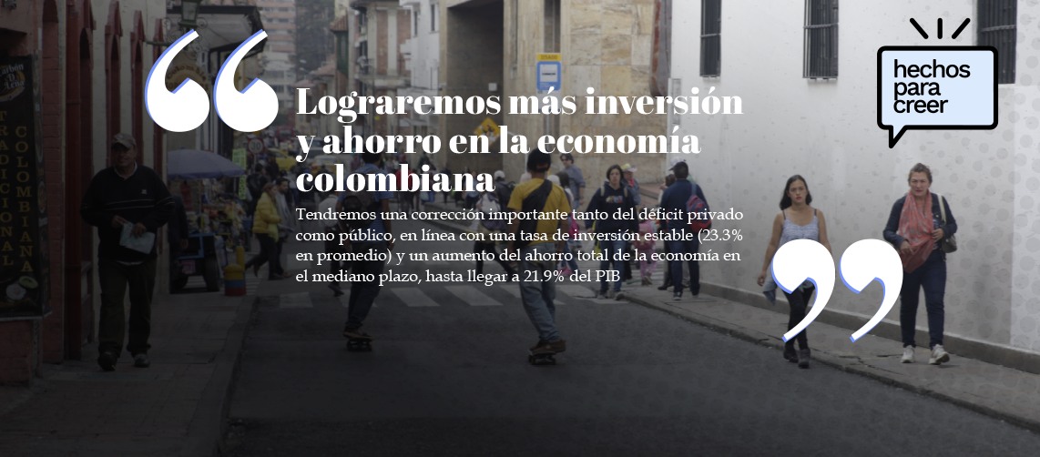 Lograremos más inversión y ahorro en la economía colombiana Lograremos más inversión y ahorro en la economía colombiana