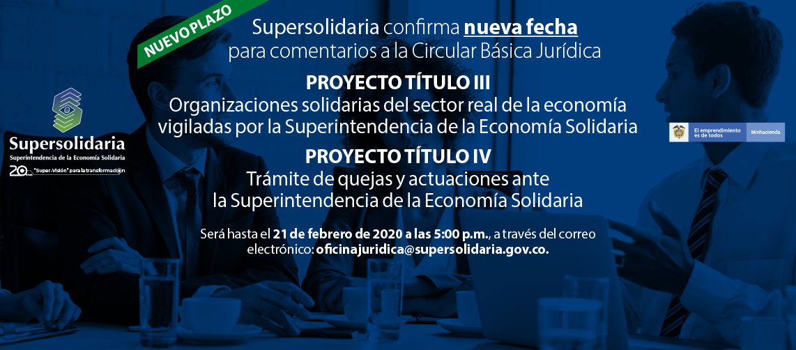 Nueva fecha para comentarios Proyecto Título III y IV Circular Básica Jurídica Nueva fecha para comentarios Proyecto Título III y IV Circular Básica Jurídica