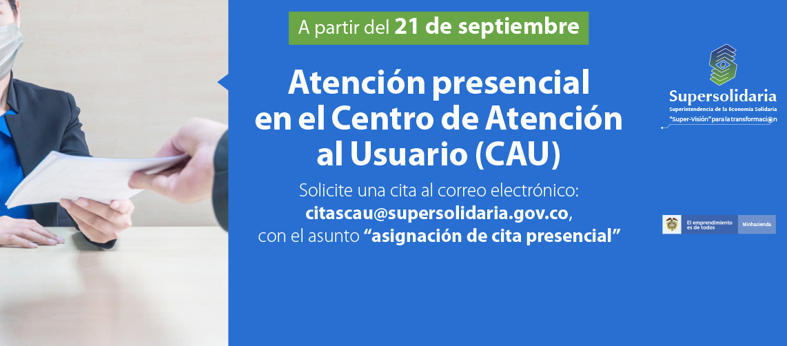 Supersolidaria prestará atención presencial con asignación de cita Supersolidaria prestará atención presencial con asignación de cita