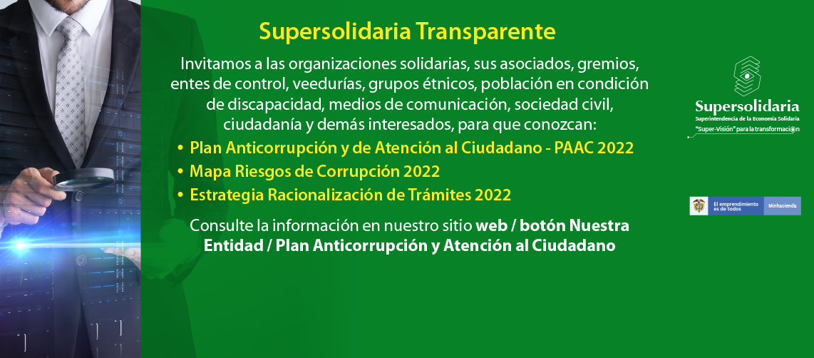 Supersolidaria Transparente invita a consultar información de interés para la ciudadanía Supersolidaria Transparente invita a consultar información de interés para la ciudadanía