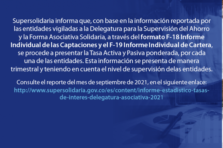Tasa Activa y Pasiva Ponderada Septiembre 2021 Entidades Delegatura Asociativa Tasa Activa y Pasiva Ponderada Septiembre 2021 Entidades Delegatura Asociativa