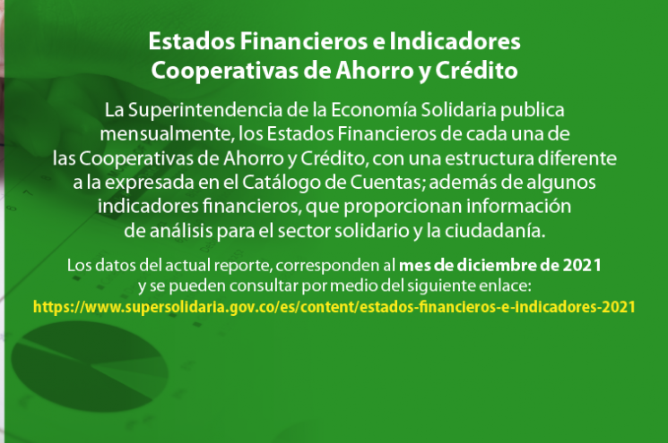 Estados financieros e indicadores Cooperativas de Ahorro y Crédito diciembre 2021 Estados financieros e indicadores Cooperativas de Ahorro y Crédito diciembre 2021