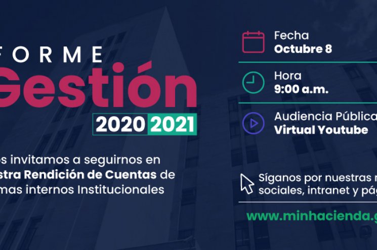 El próximo 8 de octubre el Ministerio de Hacienda y Crédito Público, rinde cuentas a la ciudadanía El próximo 8 de octubre el Ministerio de Hacienda y Crédito Público, rinde cuentas a la ciudadanía