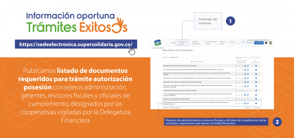 Trámite posesión administradores, revisores fiscales y oficiales de cumplimiento cooperativas financieras