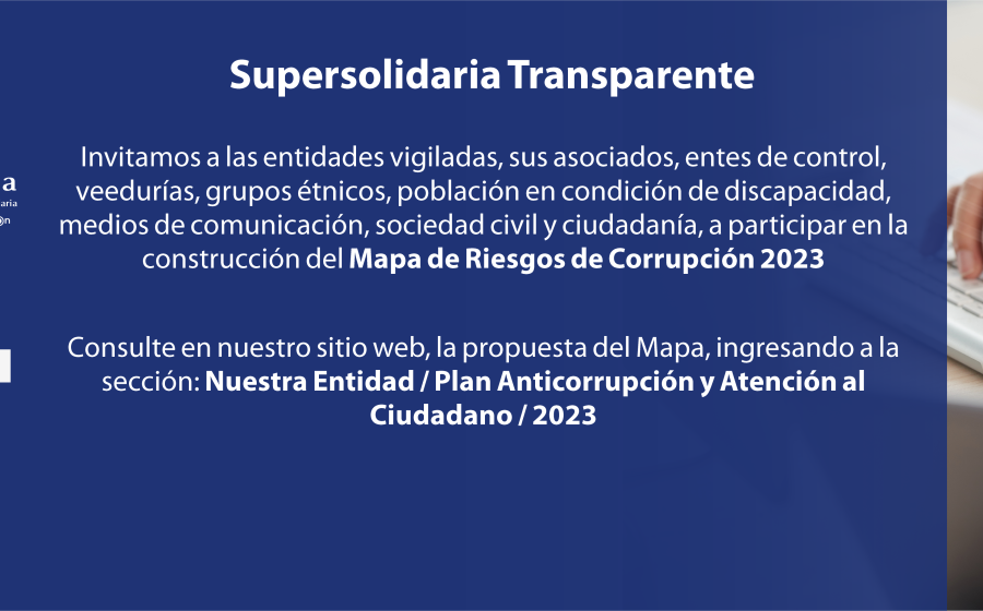Imagen banner web que informa acerca de la publicación para comentarios del mapa de riesgos de corrupción para la vigencia 2023