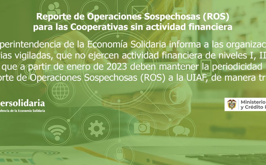 Imagen a manera de banner web sobre Reporte Operaciones Sospechosas Cooperativas sin actividad financiera 