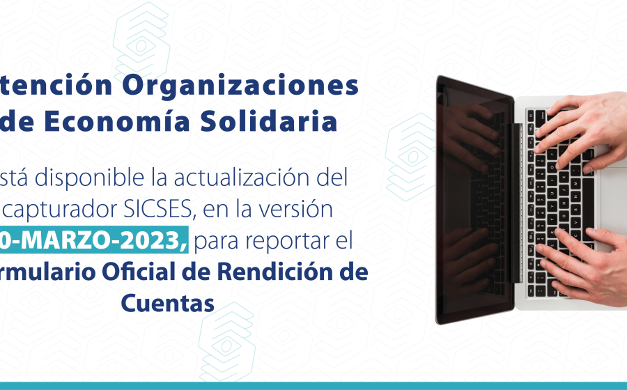 Banner web que informa sobre actualización Capturador SICSES para reporte Formulario Oficial Rendición Cuentas