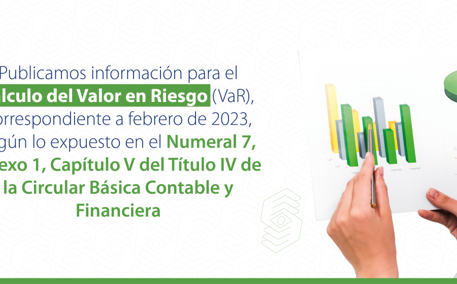 Imagen a manera de banner en el que se informa el Valor en Riesgo para el mes de febrero de 2023