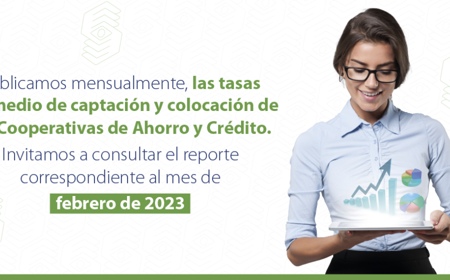 Tasas Promedio Ponderadas Captación y Colocación Cooperativas de Ahorro pertenecientes al mes de Febrero del año 2023.