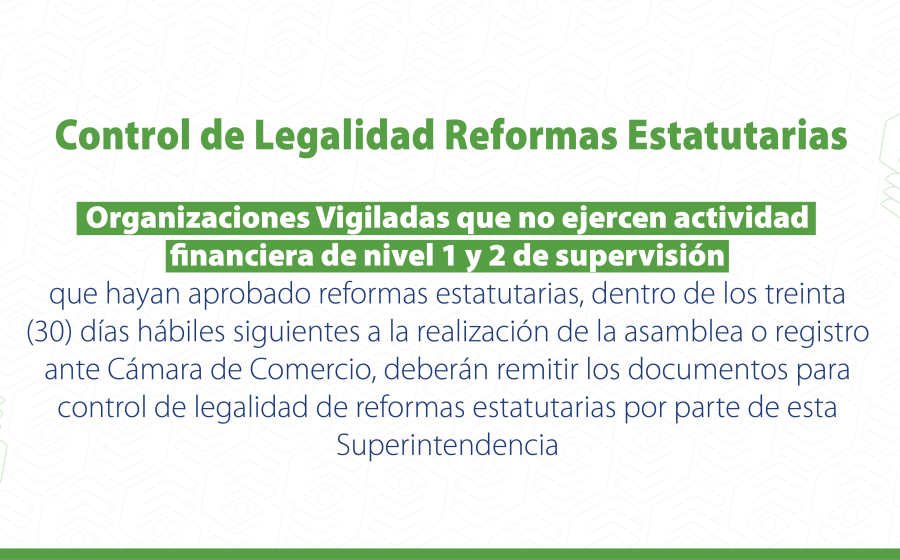 Información relevante para organizaciones vigiladas que no ejercen actividad financiera de nivel 1 y 2 de supervisión