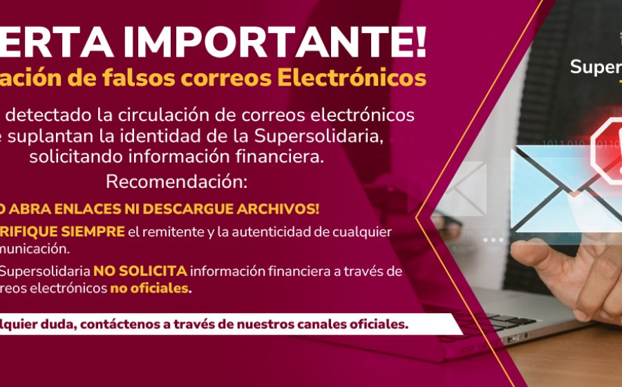 banner alerta de suplantación