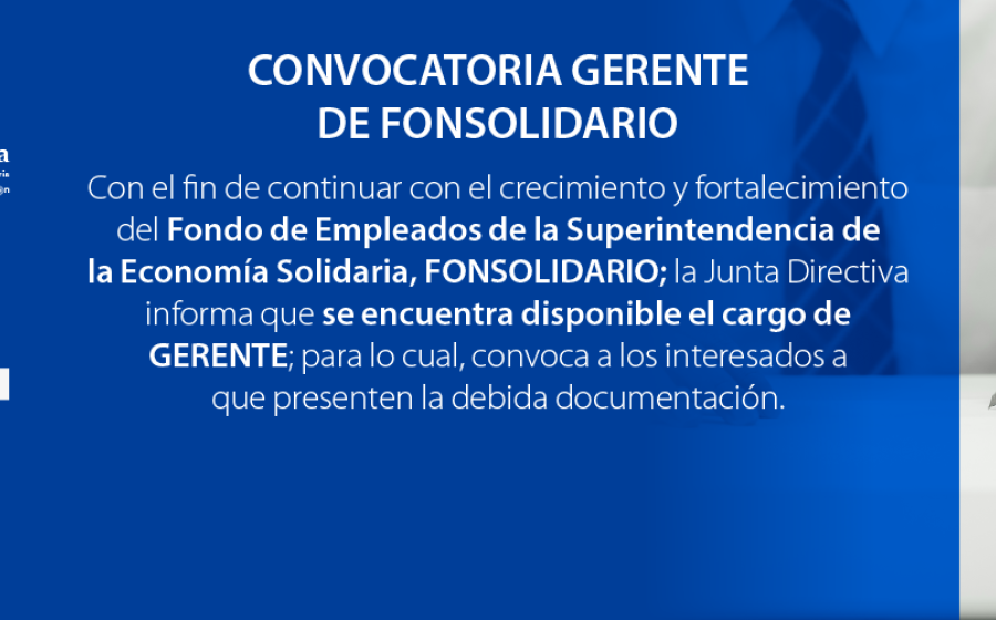 Convocatoria Gerente de Fonsolidario