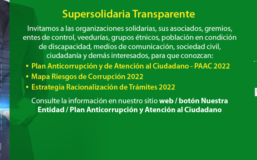 Supersolidaria Transparente invita a consultar información de interés para la ciudadanía