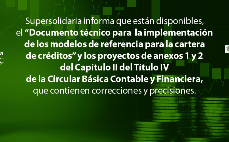 Disponible documento técnico con sus anexos, correspondientes al Capítulo II del Título IV de la Circular Básica Contable y Financiera