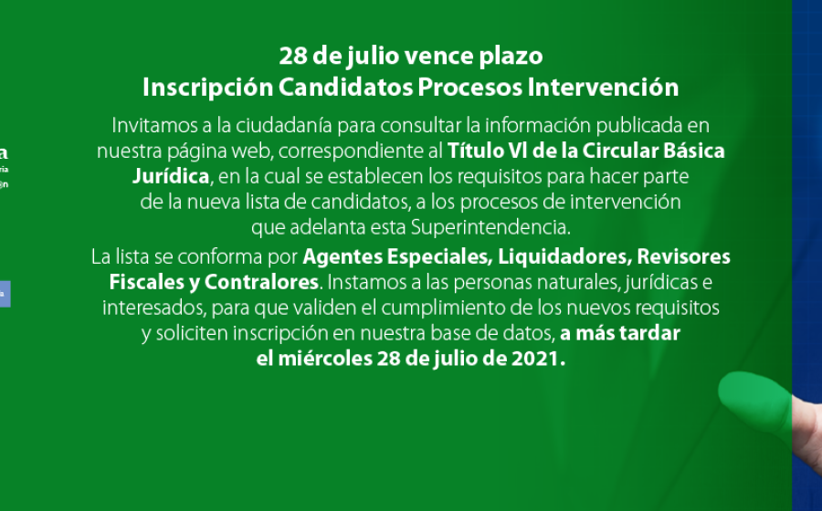 Cierre Plazo Inscripción Candidatos Procesos Intervención