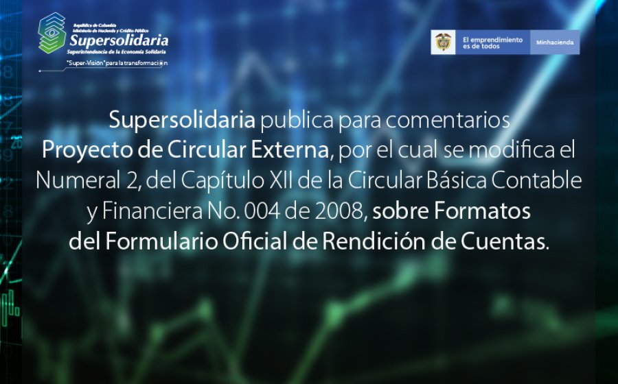 Proyecto de Circular Externa Formatos del Formulario Oficial de Rendición de Cuentas