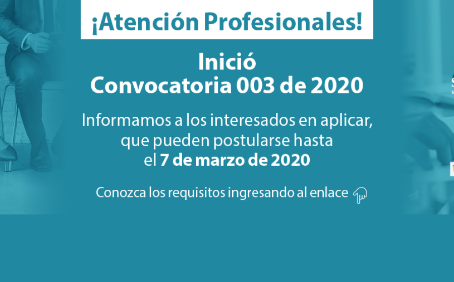 Postúlese a la Convocatoria 003 de 2020