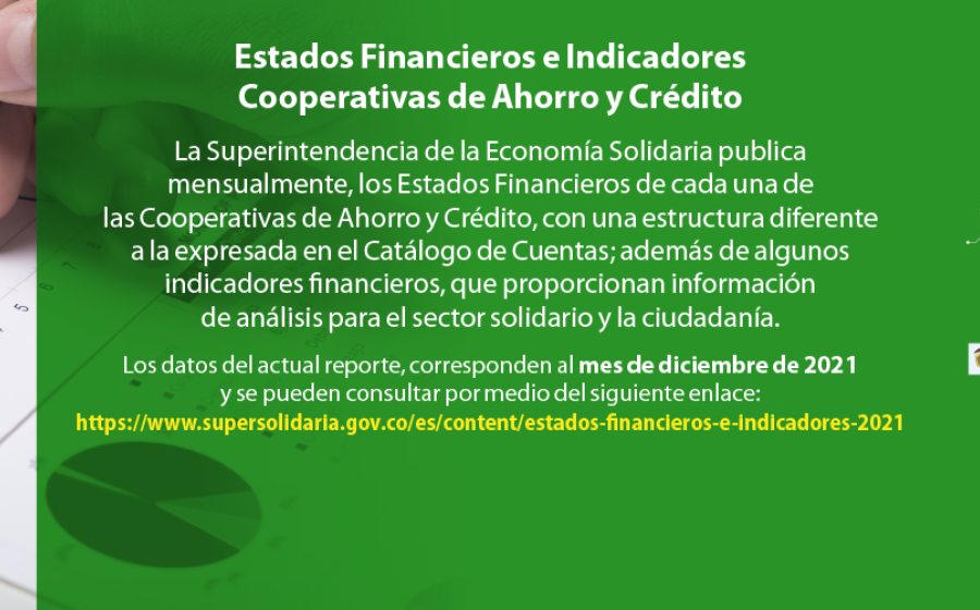 Estados financieros e indicadores Cooperativas de Ahorro y Crédito diciembre 2021
