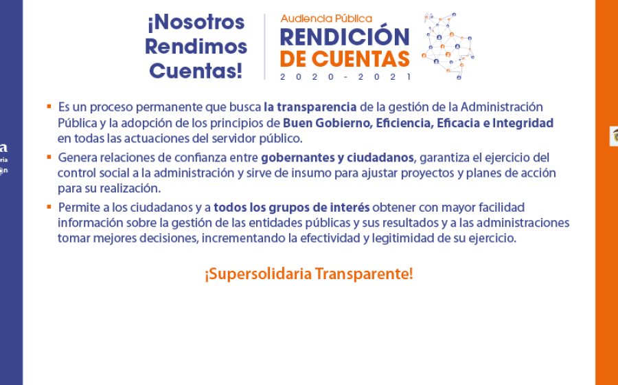 Supersolidaria Transparente! Importancia de la Rendición de Cuentas
