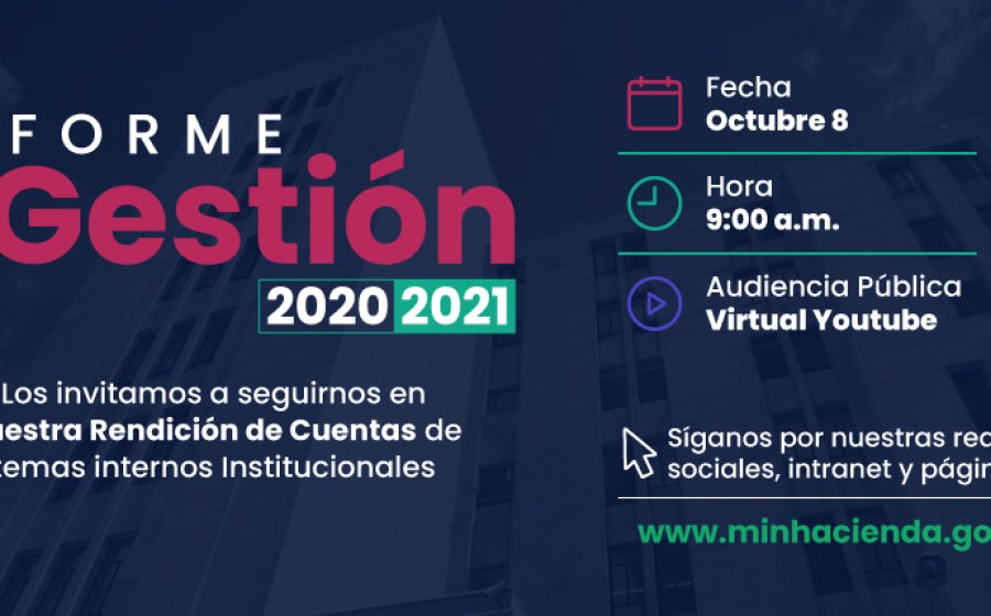 El próximo 8 de octubre el Ministerio de Hacienda y Crédito Público, rinde cuentas a la ciudadanía