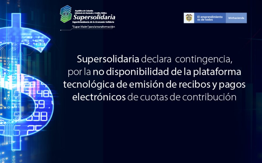 Supersolidaria declara contingencia por la no disponibilidad de plataforma tecnológica