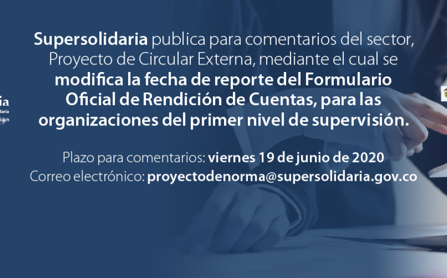 Proyecto Circular modificación fecha reporte Formulario Oficial Rendición Cuentas organizaciones primer nivel supervisión
