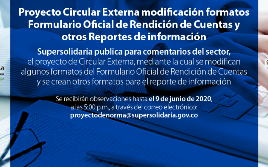 Proyecto Circular Externa Formulario Oficial de Rendición de Cuentas y otros