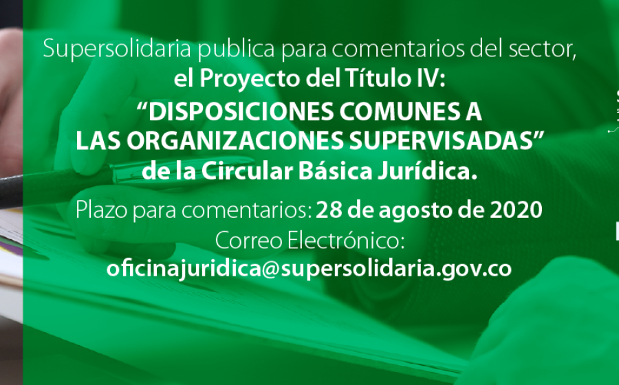 Para Comentarios Proyecto Título IV de la Circular Básica Jurídica