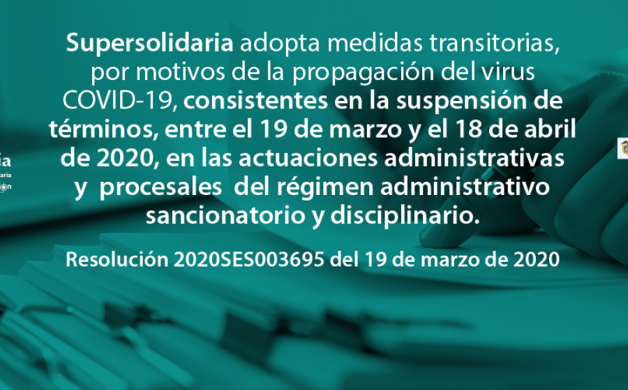 Se adoptan medidas transitorias por propagación del COVID-19, como la suspensión de términos